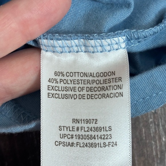 Disney Stitch Blue and Gray Sweatshirt with Fun Stitch Ears Hoodie Size 10 - Picture 4 of 10